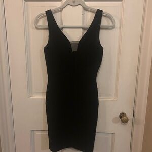 Crystal Doll Black Sleeveless V-Neck Mini Dress